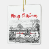  Roosters van de Bemanner op Horseback Keramisch Ornament (Links)