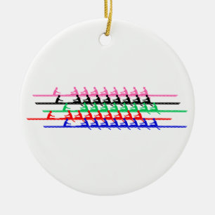 Roosters van de bemanning - tot vijf boten #2 keramisch ornament