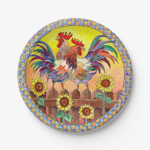 ROOSTERS VAN SHARON SHARPE PAPIEREN BORDJE