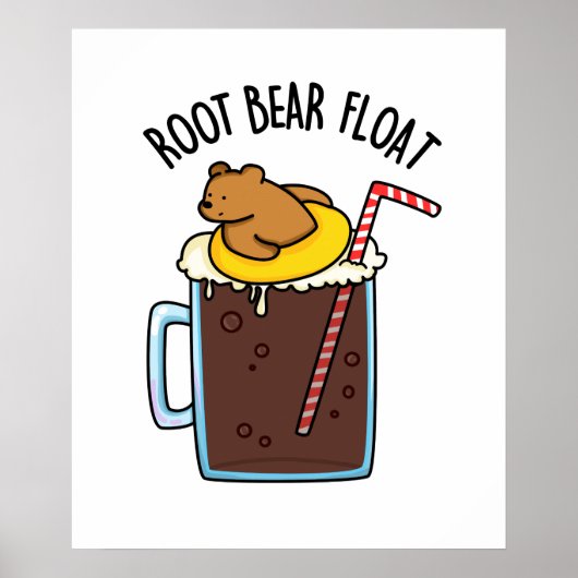 Root Beer Float Grappige Root Beer Woordgrap Poster (Voorkant)