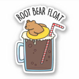 Root Beer Float Grappige Root Beer Woordgrap Sticker