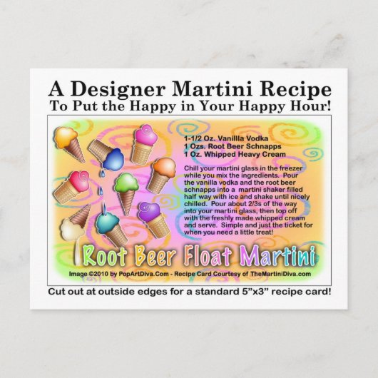 Root Beer Float Ice Cream Martini Recept Briefkaar Briefkaart (Voorkant)