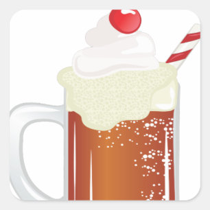 Root Beer Float Vierkante Sticker