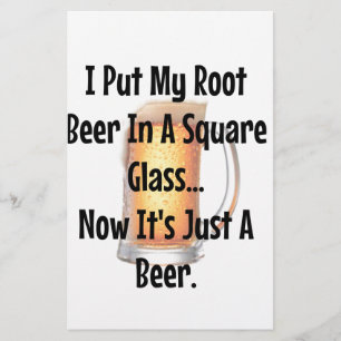 Root Beer in een vierkant glas.. Nu is het alleen Briefpapier