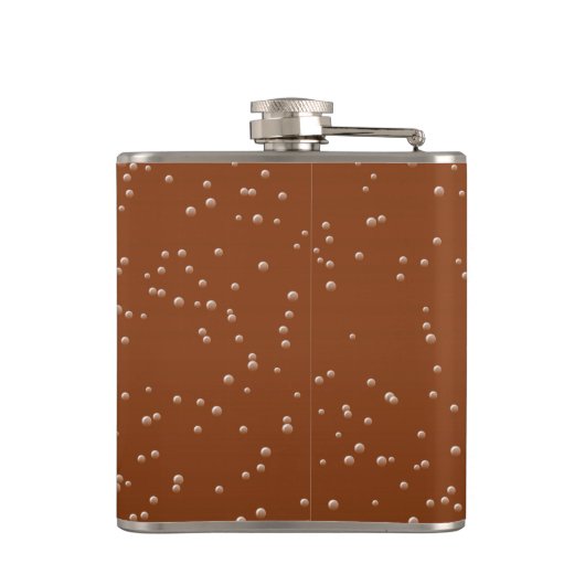 Root Beer met kleine belletjes Achtergrond Art Heupfles (Achterkant)