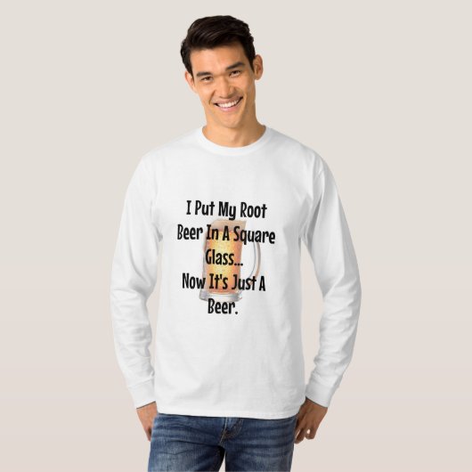 Root Beer Square Cup Wiskunde Joke Shirt Funny (Voorkant volledig)