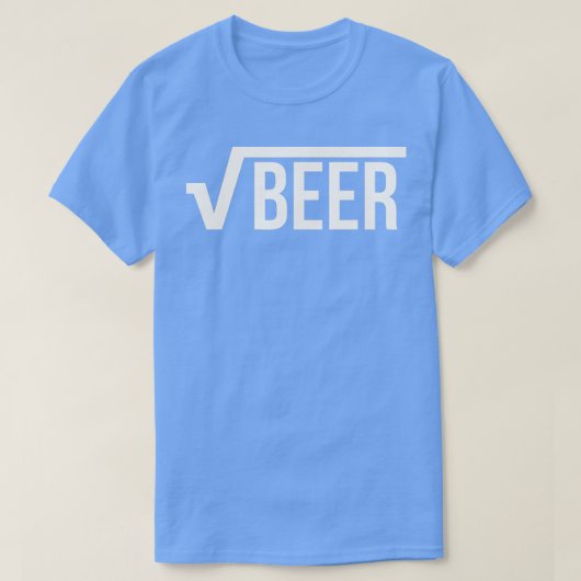 Root Beer (Square Root of Beer) Wiskunde Joke T-shirt (Design voorkant)