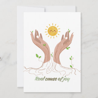 Root Cause of Joy | Nature Hands and Sun Greeting Feestdagenkaart