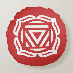 Root Chakra Energy Round Pillow Rond Kussen
