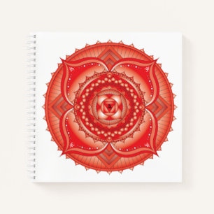 Root Chakra Mandala Red Square Notitieboek
