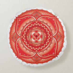 Root Chakra Mandala Round Pillow Rond Kussen