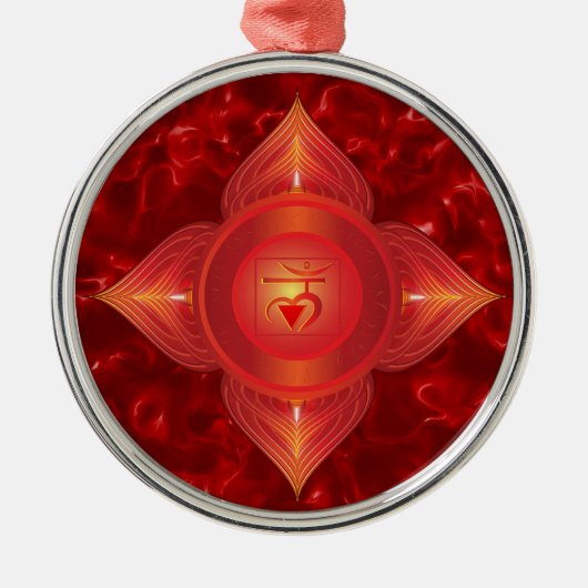 Root Chakra Ornaments Metalen Ornament (Voorkant)