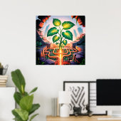Root Circuit - Solarpunk Growth Art Poster (Bureau à domicile)