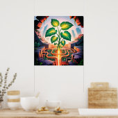 Root Circuit - Solarpunk Growth Art Poster (Cuisine)