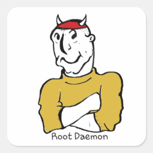 Root Daemon Devil Vierkante Sticker