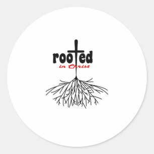 Root je geloof in Jezus Christus Christelijke krui Ronde Sticker