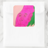 Root Vegetable Character Art Square Stickers (Sac)