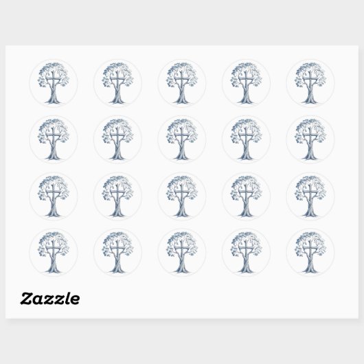 Rooted in Grace Cross Tree Sticker (Feuille)