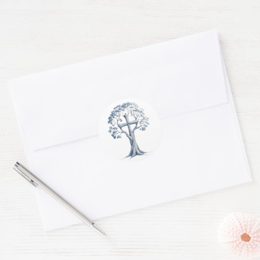 Rooted in Grace Cross Tree Sticker (Enveloppe)