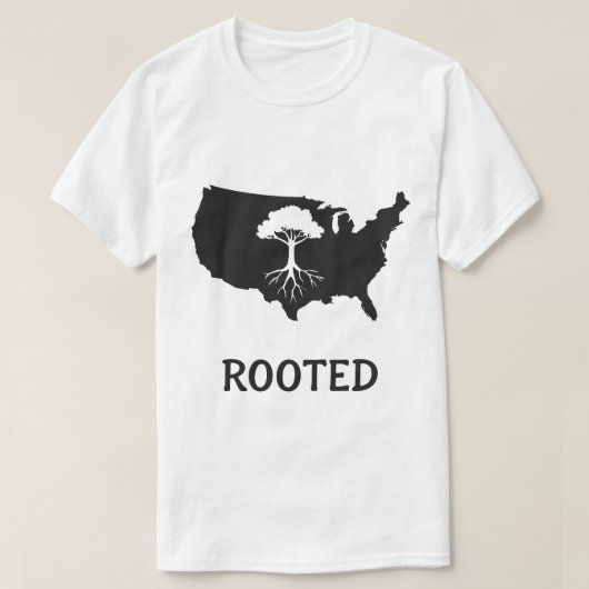 Rooted USA Tree Graphic T-shirt (Design voorkant)