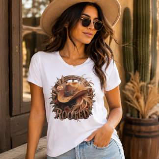 Rooted Vintage Western Cowboy Hat Floral Boho Grote Maat T-shirt