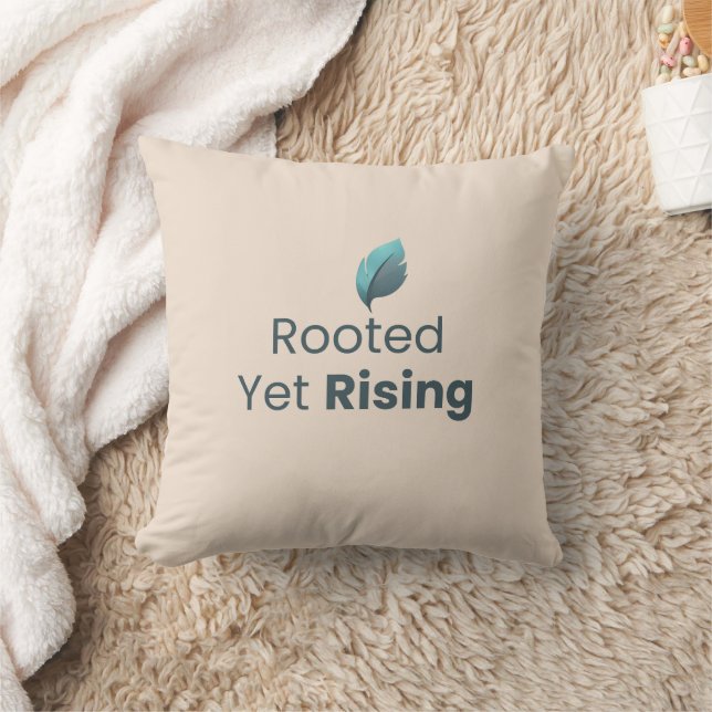Rooted Yet Rising Minimal Motivational ThrowPillow Kussen (Deken)