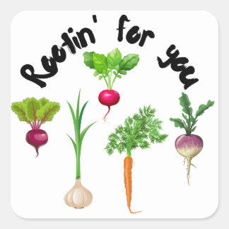 Rootin' for you vierkante sticker