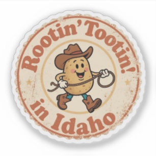 Rootin' Tootin' Idaho-aardappel Cowboy Kunstwerk Sticker