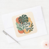 Rooting for you Adorable Greenery Vierkante Sticker (Envelop)