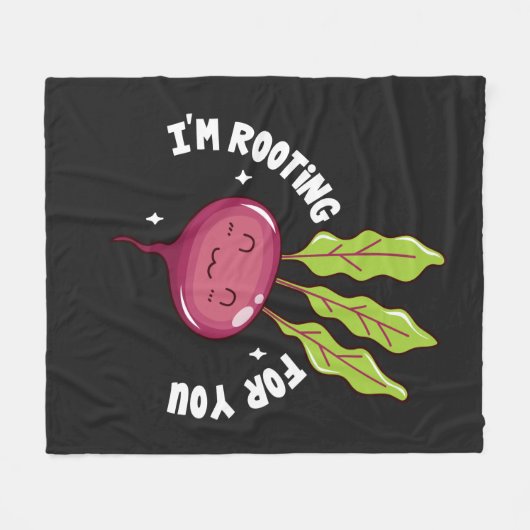 Rooting voor jou Novelty Beet Gag Fleece Deken (Voorkant (Horizontaal))
