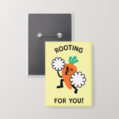 Rooting voor jou – Vrolijke Wortel Button (Voorkant / Achterkant)