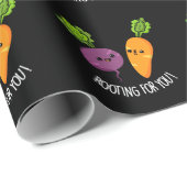 Rooting Voor U Grappig Veggie Pun Dark BG Cadeaupapier (Rol Hoek)