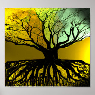 Roots Blue en Green Poster