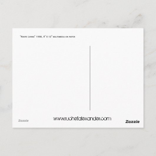 "Roots Living" van Ruchell Alexander Briefkaart (Achterkant)