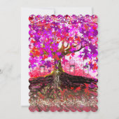 Roots of Love Romantic Oak Tree Wedding Invitation Kaart (Achterkant)