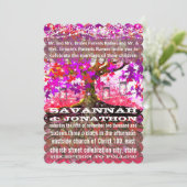 Roots of Love Romantic Oak Tree Wedding Invitation Kaart (Staand voorkant)