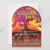 Roots of Love Romantic Oak Tree Wedding Invitation Kaart (Voorkant)