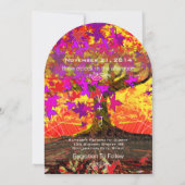 Roots of Love Romantic Oak Tree Wedding Invitation Kaart (Achterkant)