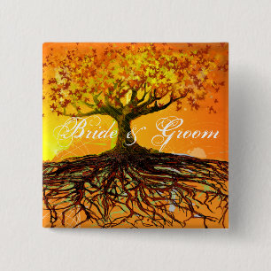 Roots of Love Vierkante Button 5,1 Cm