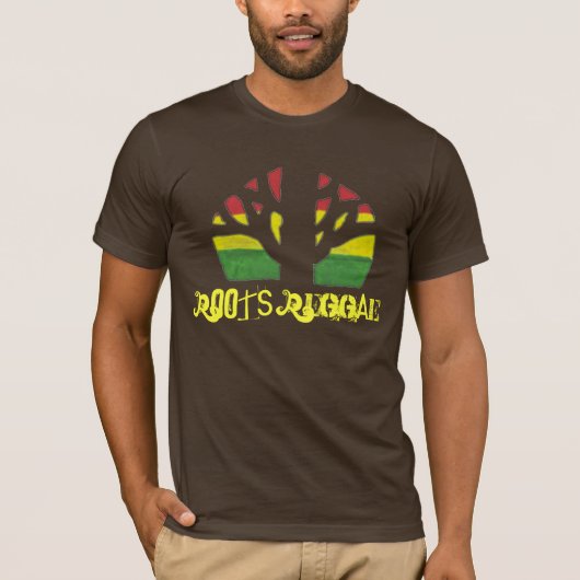 Roots Reggae Mannen Brown T shirt (Voorkant)