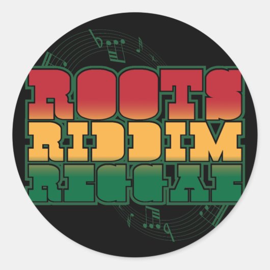 Roots Riddim Reggae Ronde Sticker (Voorkant)