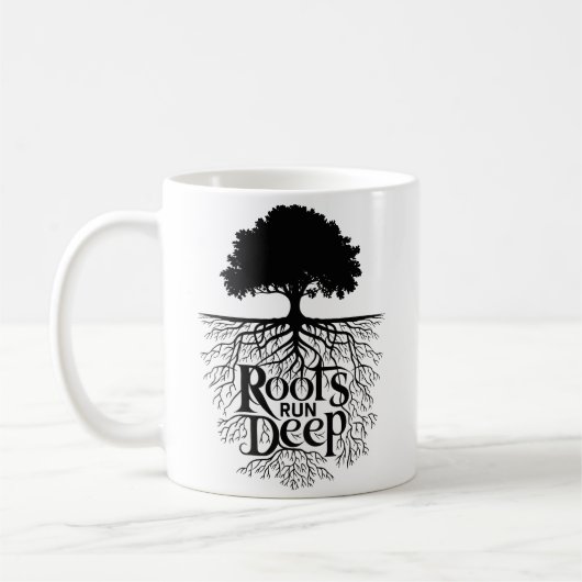 Roots Run Deep Tree Illustration Koffiemok (Links)