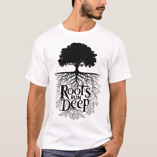Roots Run Deep Tree Illustration T-shirt (Voorkant)