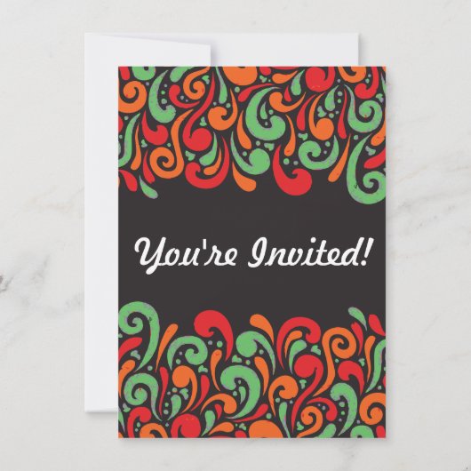 Roovy Black Roller Skating Party-uitnodigingen Kaart (Achterkant)