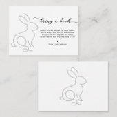 Rope Bunny Rabbit Minimal Modern 1e verjaardag Informatiekaartje (Voorkant / Achterkant)