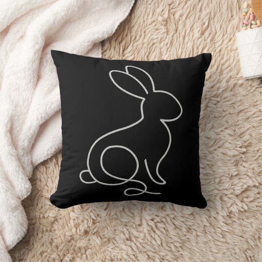 Rope Bunny Rabbit Minimal Modern Design Kussen (Deken)