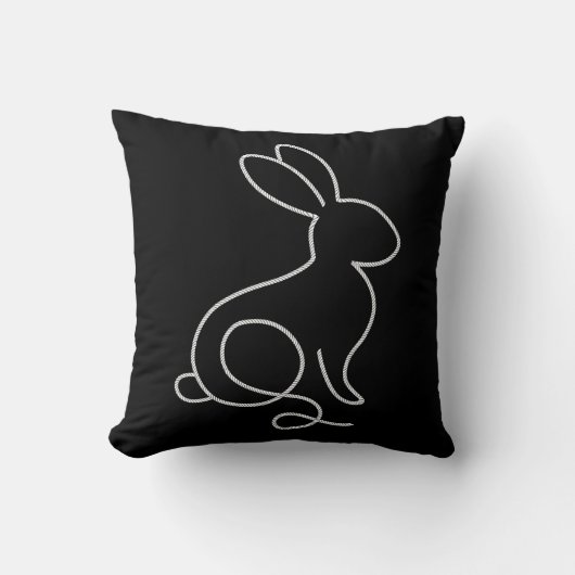 Rope Bunny Rabbit Minimal Modern Design Kussen (Voorkant)