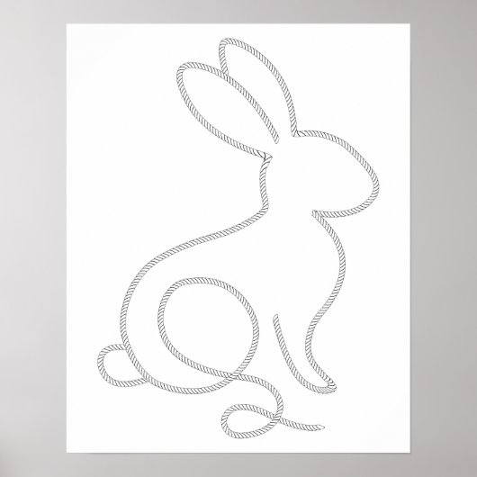 Rope Bunny Rabbit Minimal Modern Design Poster (Voorkant)