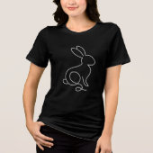 Rope Bunny Rabbit Minimal Modern Design Tri-Blend Shirt (Voorkant)