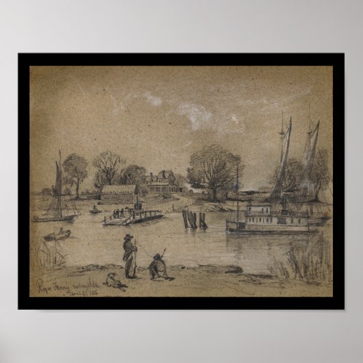 Rope Ferry Schuylkill River Philadelphia PA Print (Voorkant)
